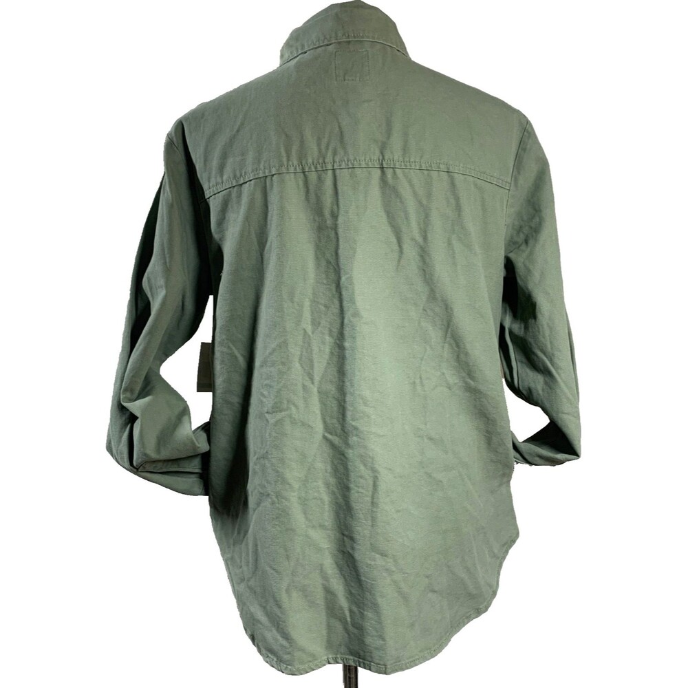 Kensie Jeans Shirt Jacket Womens L Sage Green Button-Up Long Sleeve Pockets NWT - Picture 3 of 9